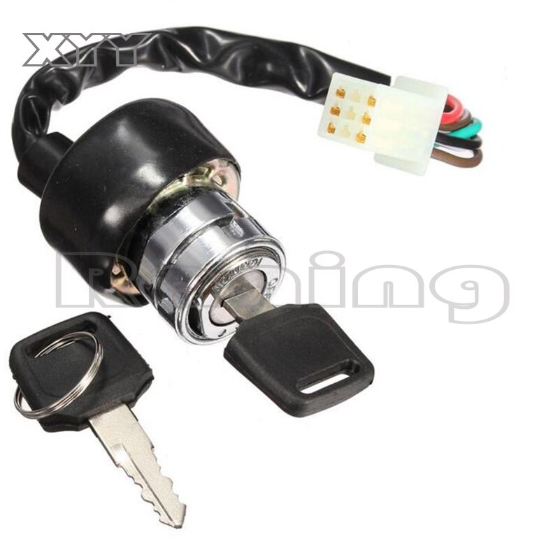 Car Motorcycle Ignition Switch 3 Position 6 Wire With 2 Keys for Harley Yamaha Honda Suzuki Scooter ATV Dirt Bike Go Kart