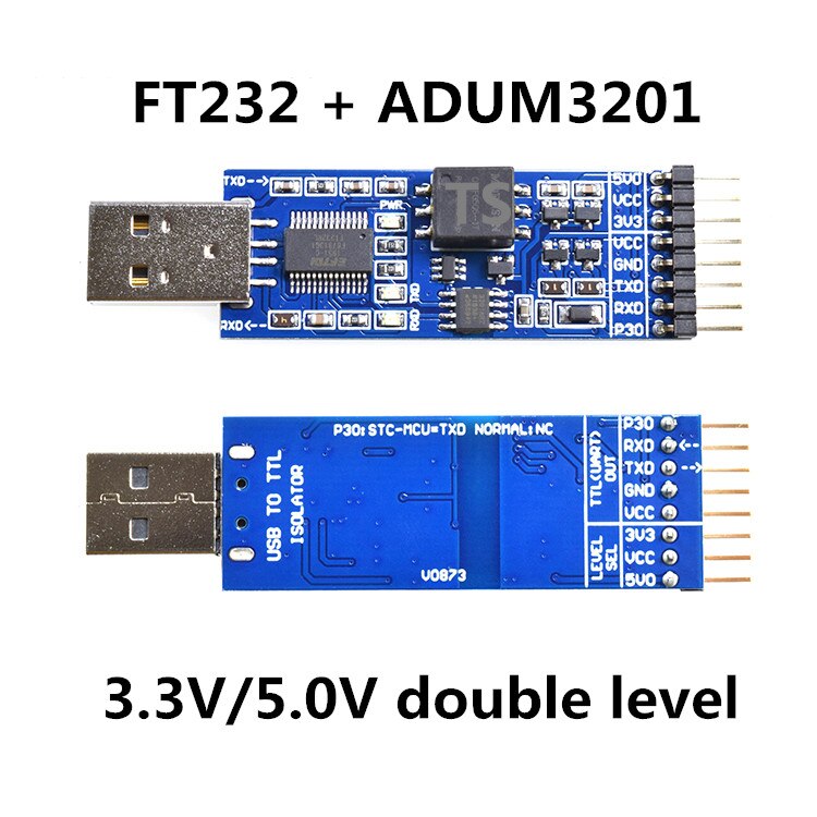 FT232 / CH340 / CP2102 USB to TTL USB to serial UART module FT232RL voltage isolation signal isolation Four level: FT232  .double level