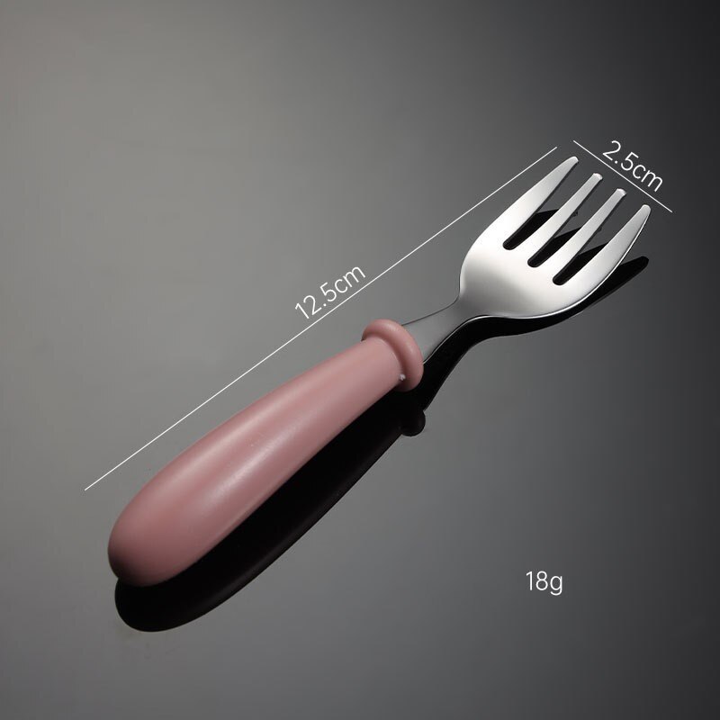 Kinderen Bestek Bestekset Rvs Kinderen Lepel En Vork Kids Servies Set Met Stroage Case Kinderen Draagbare: pink fork only