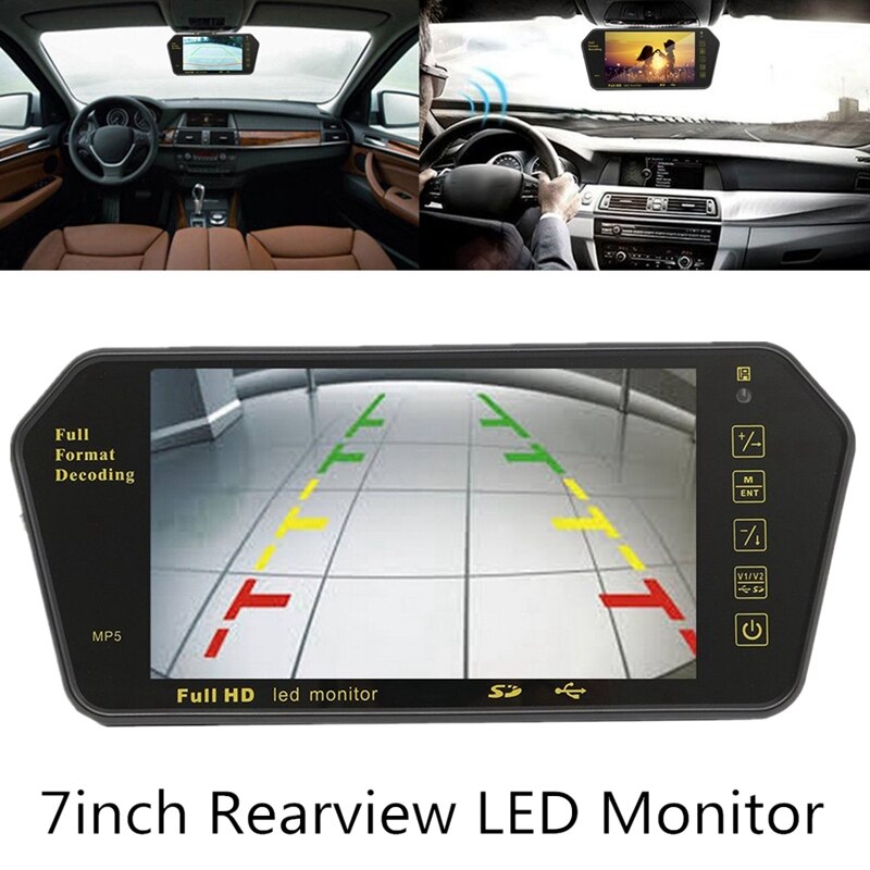 7 zoll Auto TFT LCD Farbe Spiegel MP5 Spieler Viedo Stereo Rückspiegel Monitor Anzeige