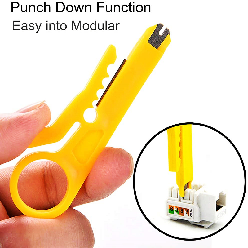 HTOC Mini Wire Stripper Krimptang is geschikt voor RJ11 RJ45 Netwerkkabel Telefoonlijn Computer UTP Crimper (3PCS)