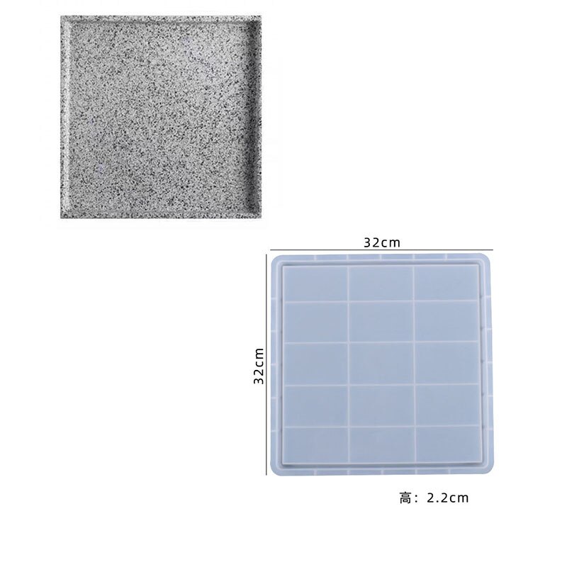 Silicone Kitchen tray Mold Rectangle Tray Mold Base Tray Silicone Mold Terrazzo Round Plate Concrete Epoxy Clay Plaster Mold: Chocolate