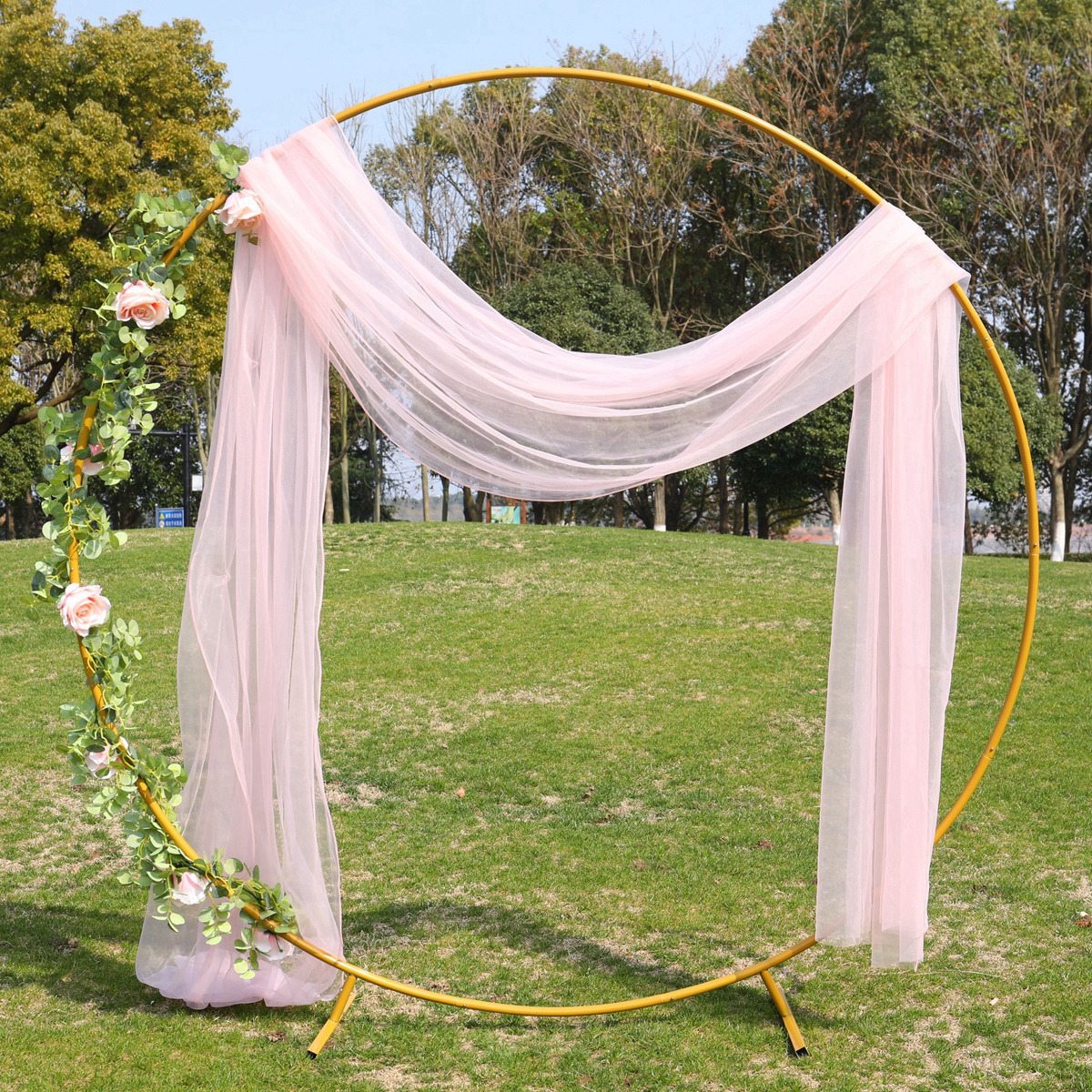 Soporte de guirnalda de arco de Metal para boda, soporte redondo para telón de fondo, recuerdos de de boda, decoración de de cumpleaños, marco de arco de globo circular