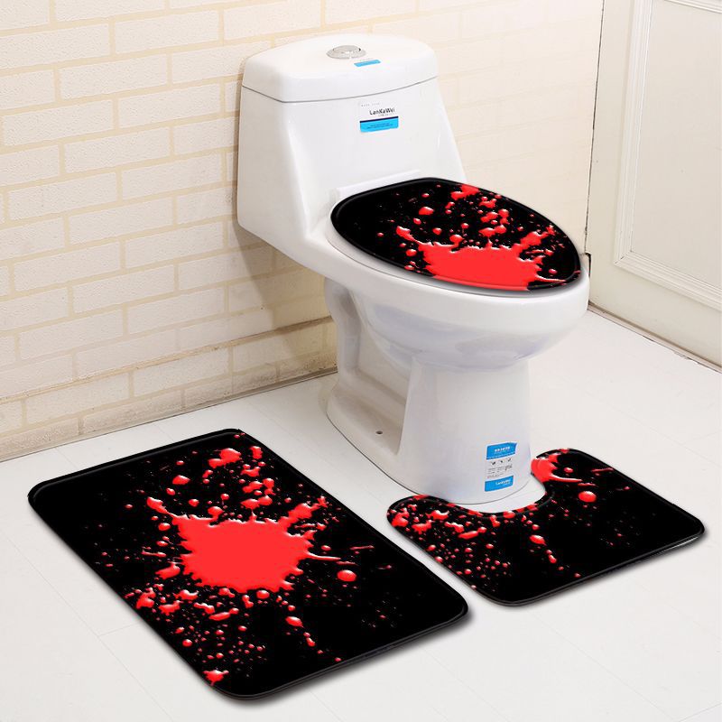 3 Piece Set Horror Blood Handprint Bath Mats Non-slip Absorbent Water Floor Door Mat Bathroom Carpet Toilet Seat Rug for Toilet: C014 / 500MMx800MM
