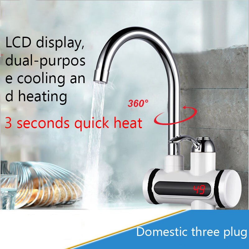 Safety Tankless Instant Electric Water Heater Temperature Display Water Heating Kitchen Water Heater Boiler with LED