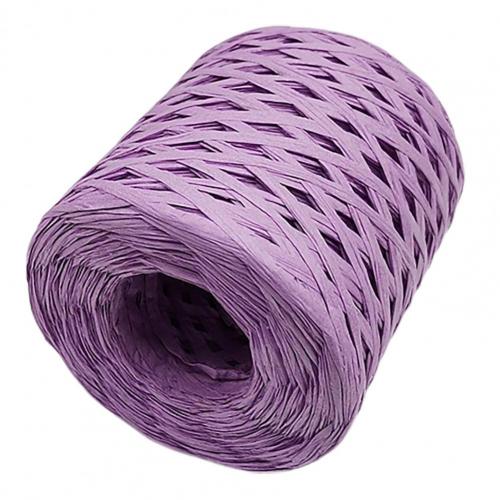 200m/Roll Hand-knitted Lafite Raffia Yarn Straw Paper Yarn Baking Packaging Belt Rope Crocheting Hat Bags 12 Colors: Light Purple