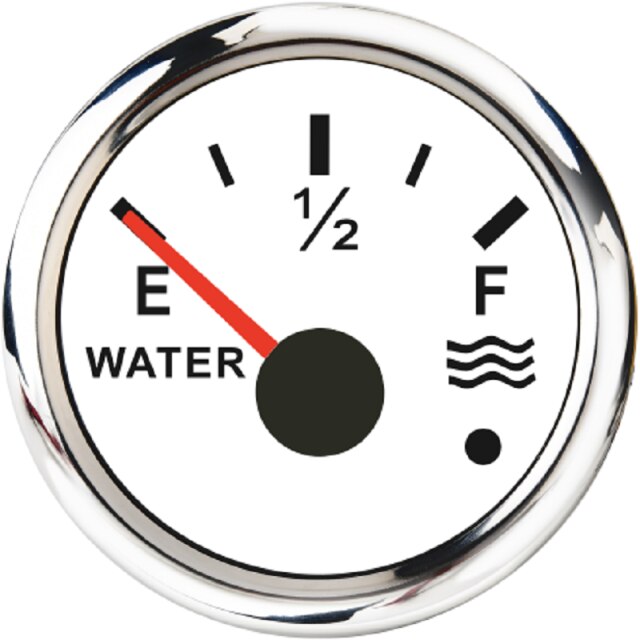 0-190ohm Auto Marine Water Level Gauge 52mm Boat Water Tank Level Gauge Indicator with Low Warning Light: 0-190ohm WS