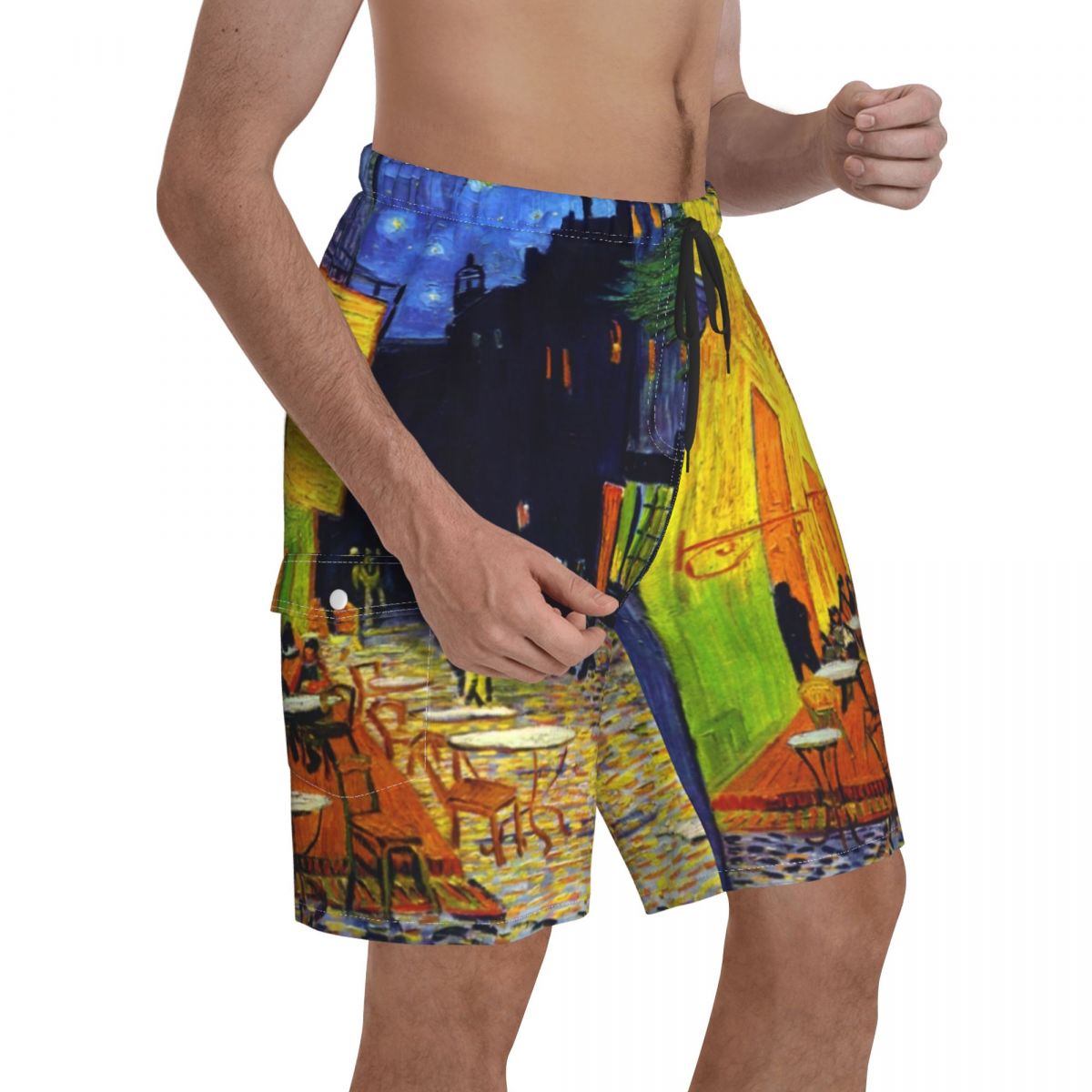 Pantalones cortos de tablero Van Gogh para hombre, Shorts de playa con estampado en , bañadores de talla grande, para cafetería y terraza por la noche