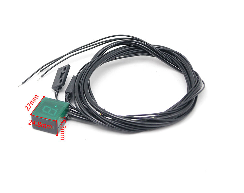 Zs Motos Universal Waterdichte Motorcycle Atv Voertuigen Digital Gear Indicator Led Display Monitor Versnellingspook Sensor Motor: Green