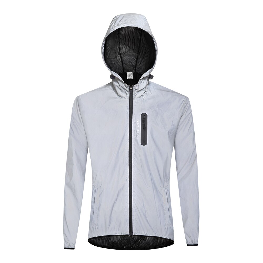 WOSAWE-Chaqueta de ciclismo segura, cortavientos de alta visibilidad, mezcla de colores fluorescentes y paneles plateados reflectantes