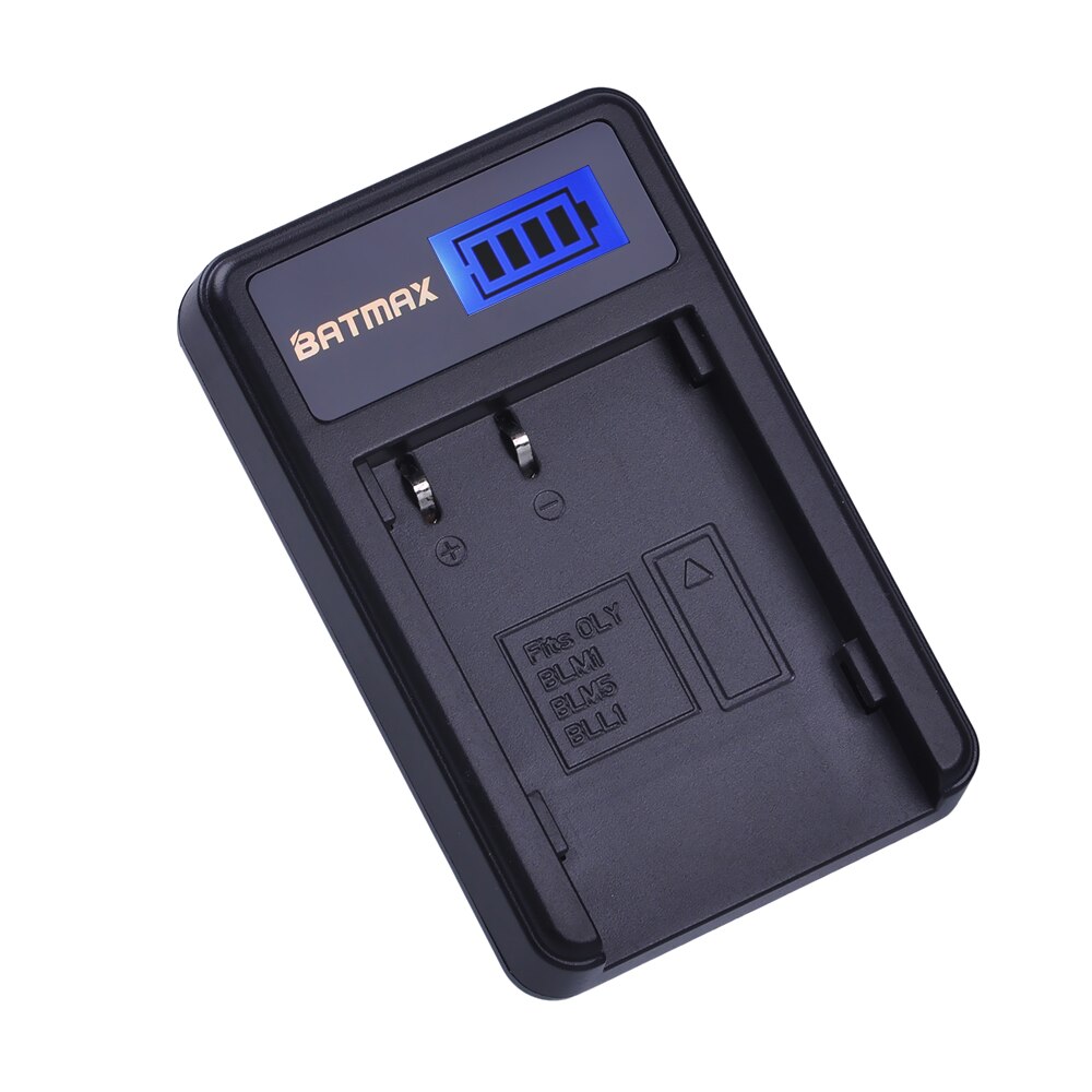 2Pcs 1800mAh BLM-1 BLM1 Battery Accu + LCD USB Charger for Olympus C-5060 C-7070 C-8080 E-30 E-300 E-330 E-500 E-510 E-520