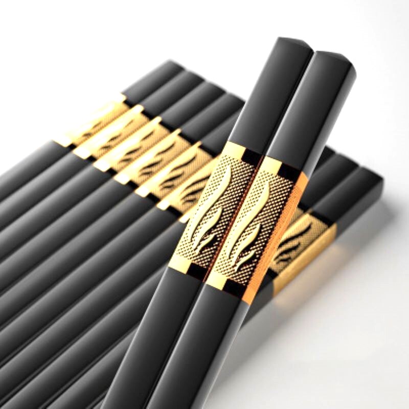 10Pair Chinese Style Chopsticks Tableware Food Stick Catering Utensils Sushi Sticks Non-slip Household Kitchen Utensils: 03