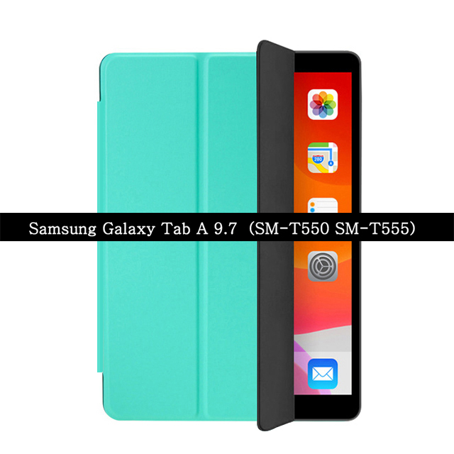 Étui pour tablette Samsung Galaxy Tab A SM-T550 SM-T555 9.7 pouces WI-FI 3G LTE support rabattable housse en cuir pour onglet A T550 T555 9.7'': Mint Green
