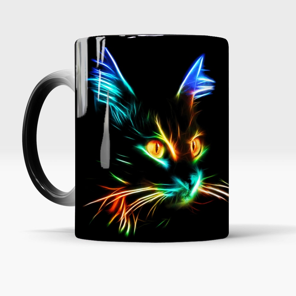 2020 novas cores magia gato caneca de café cor mudando canecas copo 110z cerâmica chá copo de leite presente