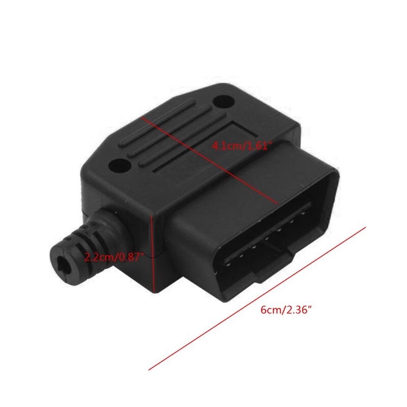 Auto Auto OBD2 16 Pin Male Connector Plug Universele Auto Diagnostic Tool Adapter