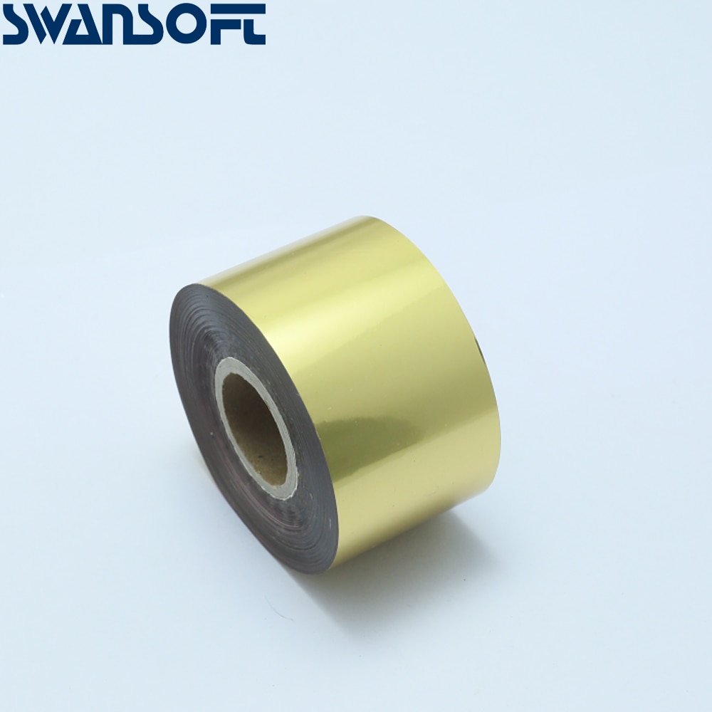 SWANSOFT-feuille de papier d'estampage à | Feuille d'or et argent en rouleau de 4CM, papier artisanal de 120 mètres de Long pour Machine à emboutier à pression thermique