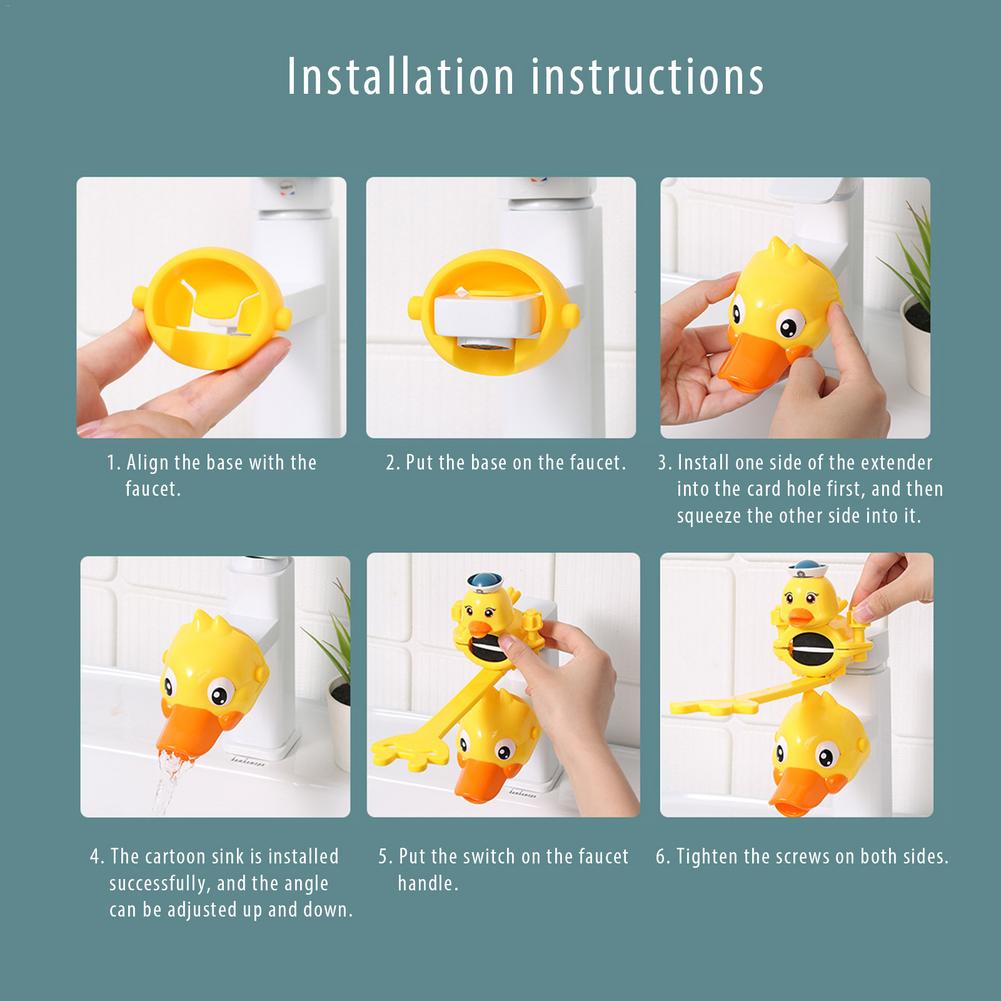 Kids Water Tap Faucet Extender Water Saving Cartoon Silicone Faucet Extension Tool Help Children Washing Hand Water Tap Extender
