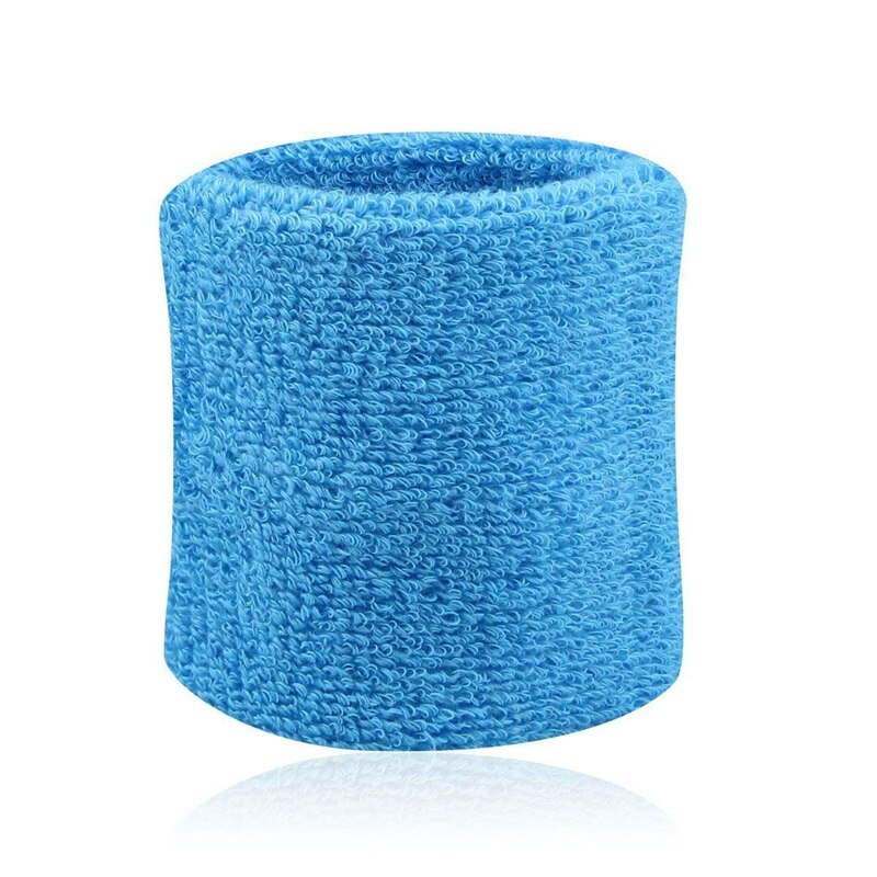 Donne Degli Uomini di Sport Fasce Spugna Polso Sudore Fasce per La Palestra per Il Fitness Tennis Squash Badminton Basket Polso Brace Support: Sky Blue