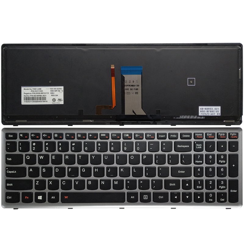 Us Laptop Toetsenbord Voor Lenovo Ideapad Z710 U510 Us Toetsenbord Met Achtergrondverlichting