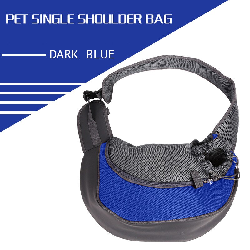Cat Carrier Bag Outdoor Pet Shoulder bag Carrier Backpack Breathable Portable Travel Foldable Bag For Small Dogs Cats Pet Supply: DeepBlue / L