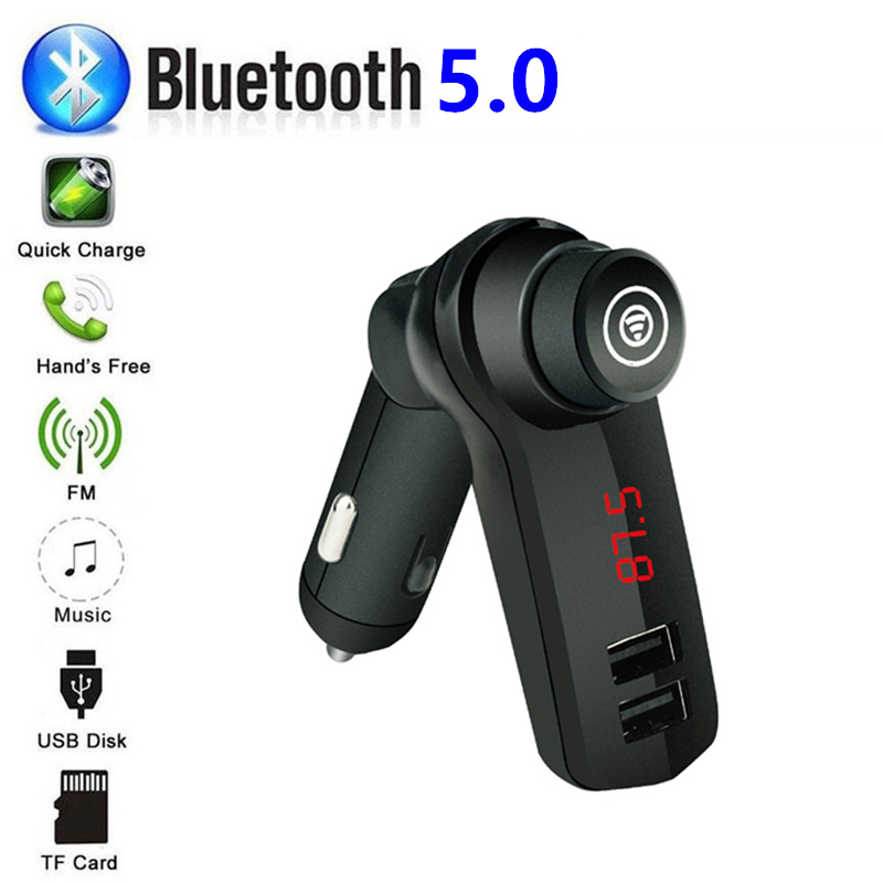 G27 Auto Mp3 Speler Auto Fm-zender Bluetooth Handsfree Bellen Auto Charger Bluetooth Ontvanger Zwart USB2.0