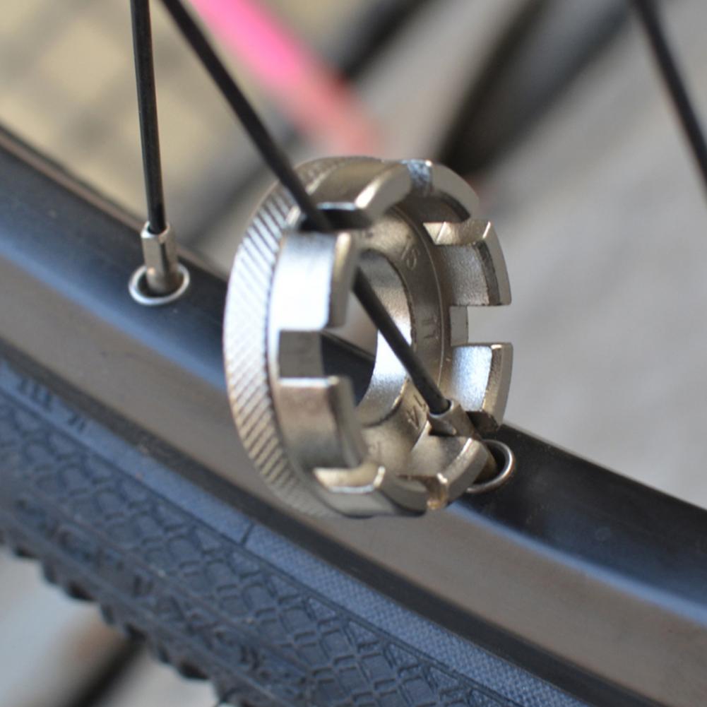 Herramienta de llave para radios de bicicleta, herramienta de llanta para radios de bicicleta de acero, llave para radios de ciclismo, ajuste de reparación, llave para radios de tensión de rueda de bicicleta