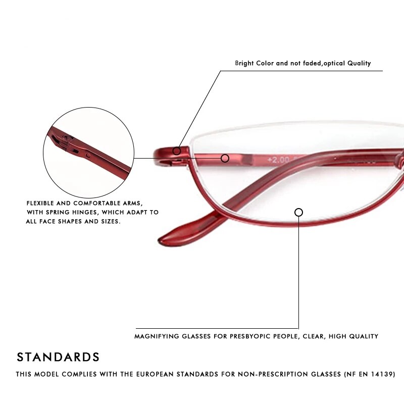 NONOR Halb Rahmen Metall Lesebrille Männer Presbyopie Brille Halb Rand Frauen Brille unisex Brillen Männer Lesebrille 1,5