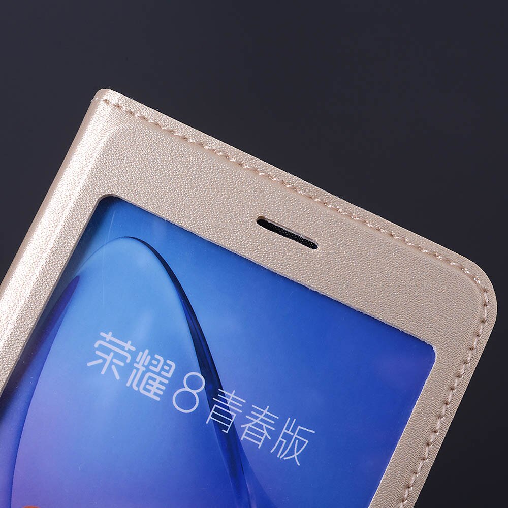 360 Flip Cover Leather Phone Case For Huawei P8 P9 Lite Honor 8 Lite P 9 Honor8 P8lite P9lite 8lite 9lite Clear View Window