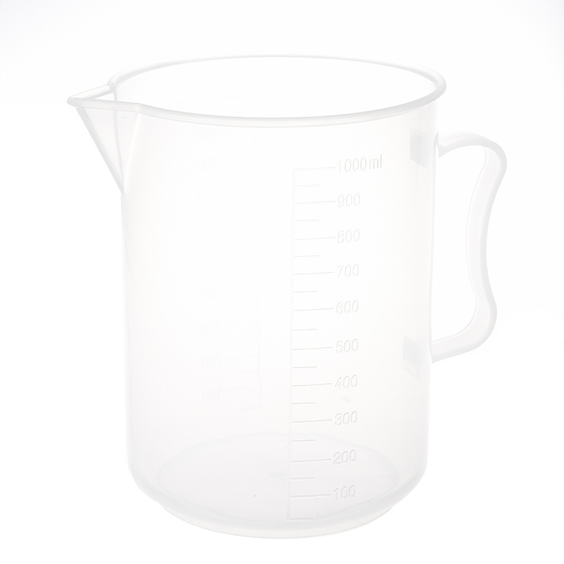 1000mL Capacity Clear Plastic Graduated Laboratory Measuring Set Beaker
