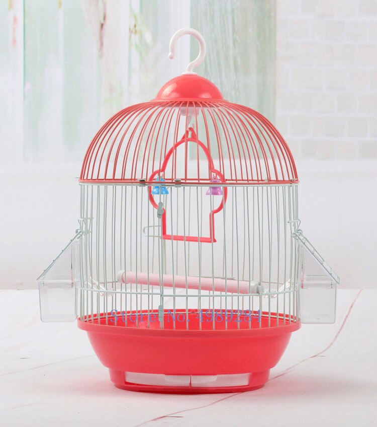 Jaula de pájaros pequeña, redonda, Piel de Tigre, perla, loro, jaula metálica para pájaro, accesorios de jardín, decoración para exteriores, colgante para casa