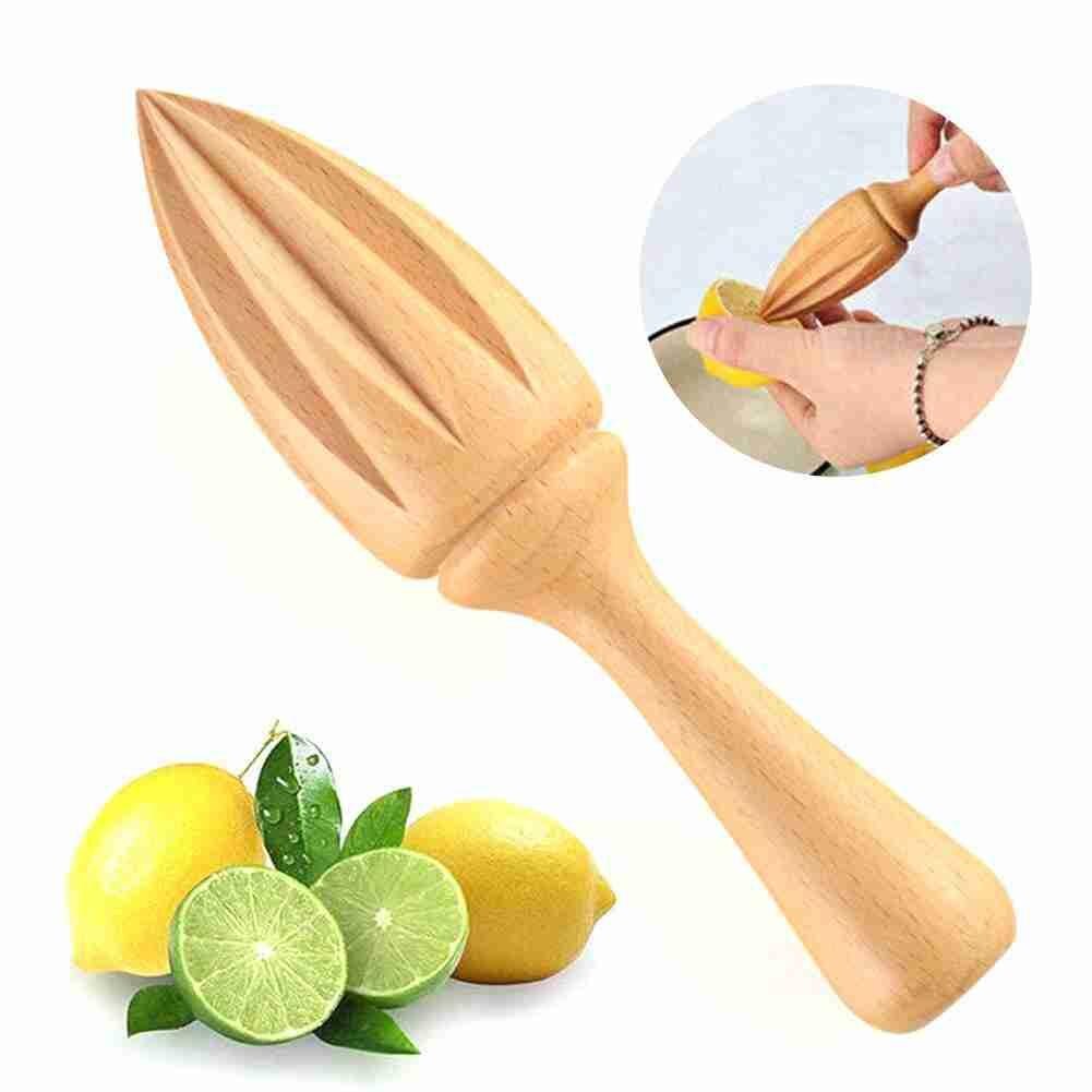 Exprimidor Manual de madera para Limón, Extractor de zumo de cítricos, naranja, forma de diez esquinas