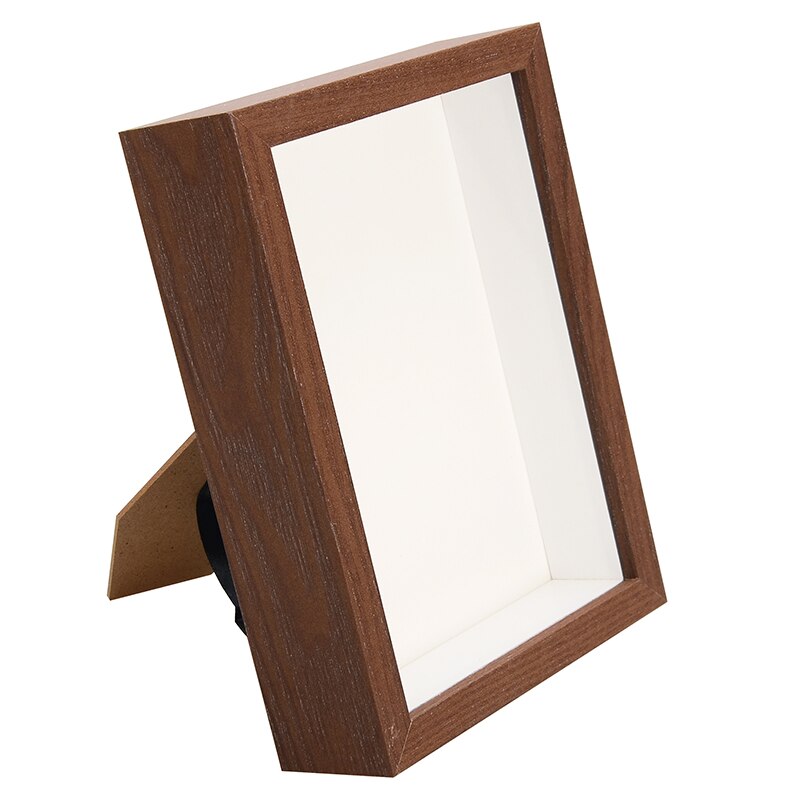 Marco de fotos hueco 3D de 10 pulgadas, marco de madera de espécimen, compartimento de almacenamiento, mariposa, Libélula, flor seca, de decoración del hogar: walnut brown