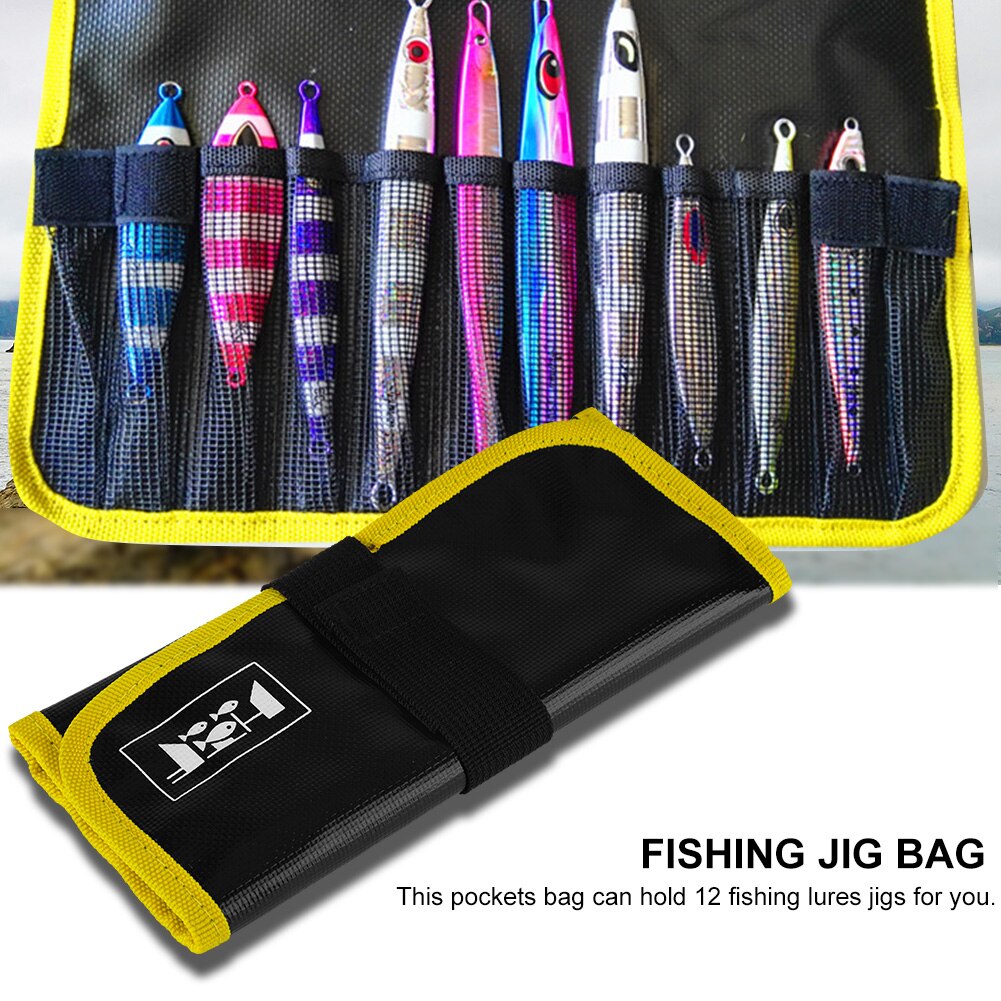 Vanntett 2 -farget fiske jigg bag sjø pvc fiske jigg lokke takle utstyr verktøy lommer poser fiskeutstyr tilbehør 31 x 22cm