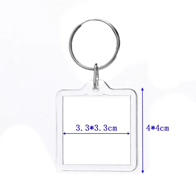 1-10 Uds DIY foto Keychian acrílico imagen insertar llavero cuadrado redondo personalizado llaveros divididos para de graduación de aniversario: 10 cm / Verde