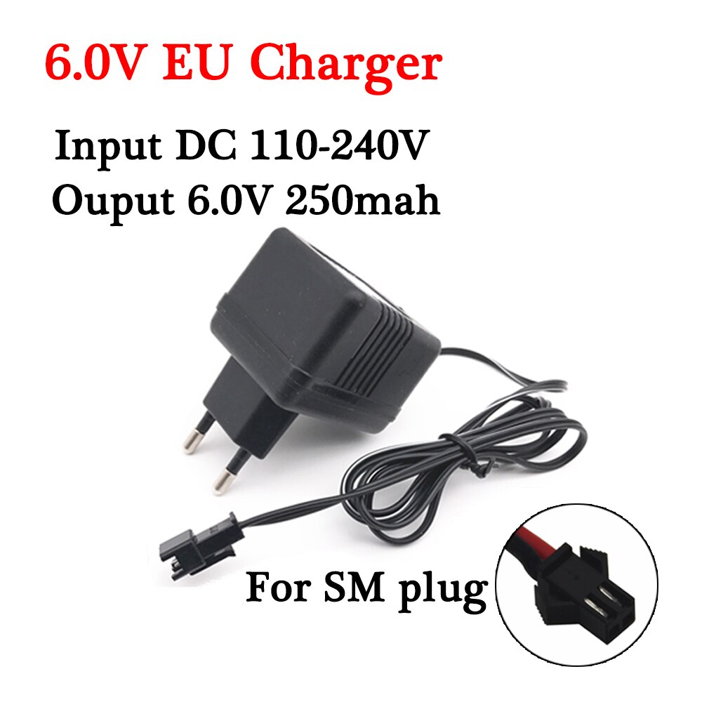 3.6V 4.8V 6.0V 7.2V Lader Voor Nicd Nimh Batterij Input 110V-240V Met sm Plug Charger Voor Rc Speelgoed 4.8V 7.2V Batterij Oplader: 6.0V EU