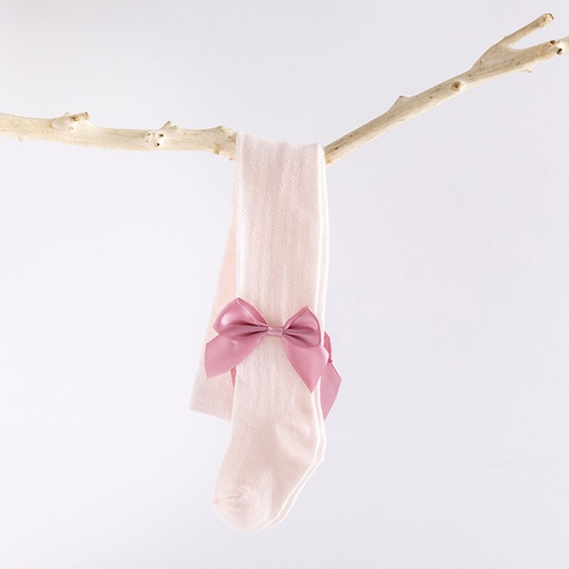 Zomer Mesh Baby Meisjes Panty Met Boog Ademend Zachte Katoenen Baby Panty Baby Peuter Meisjes Lange Sokken Kinderen Panty 1-2Y: pink / 12-24M