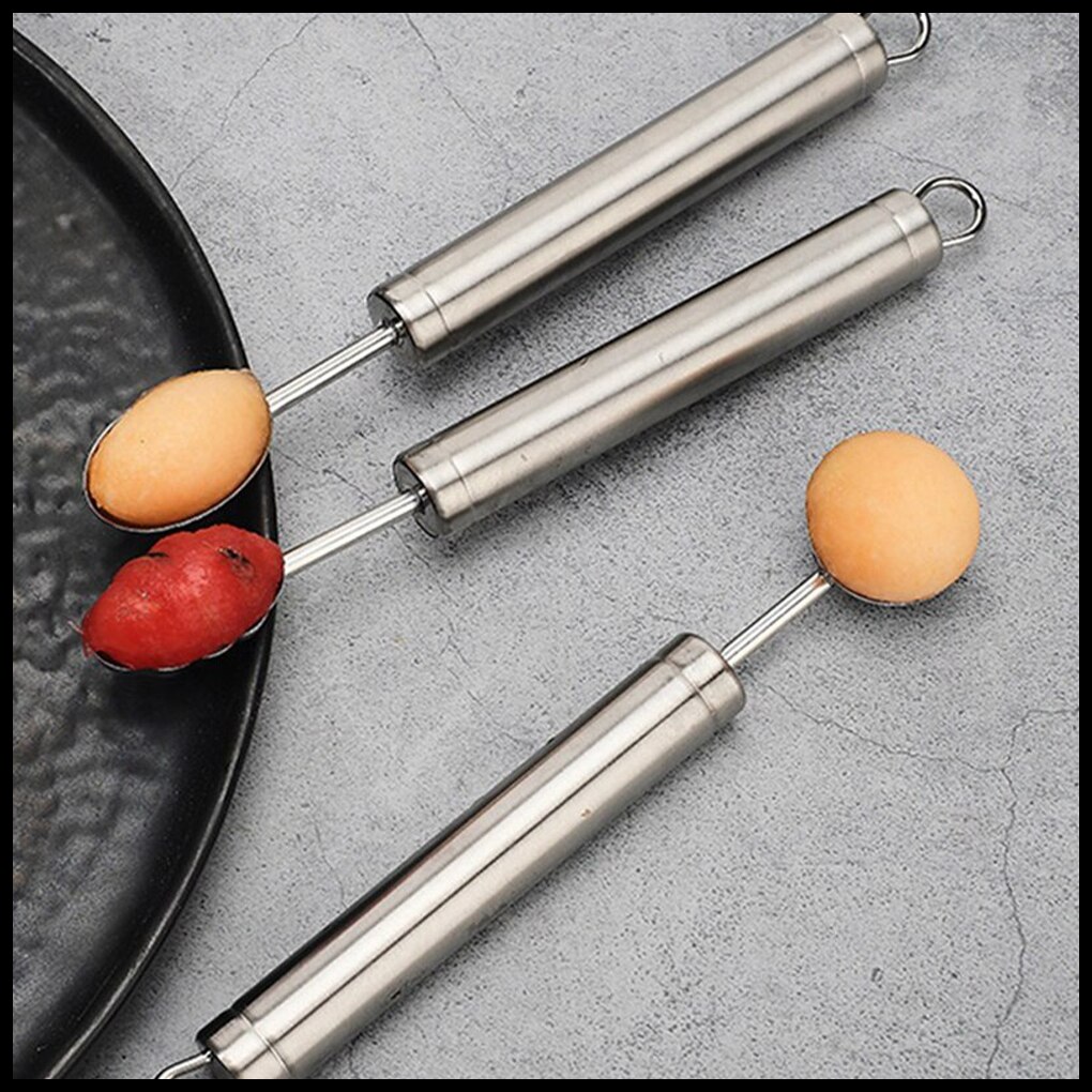 Fruit Bal Graven Apparaat Divider Watermeloen Aardappel Lepel Vruchten Platter Wasbare Scoop Met Haak Graveren Gadgets
