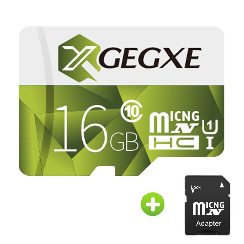 Xgegxe Microsd 32 Gb Geheugenkaart 8 Gb 16 Gb 64 Gb 128 Gb 256 Gb Micro Sd-kaart C10 98 Mb/s Tf Card Flash Drive Voor Smartphone: 16GB-Adapter