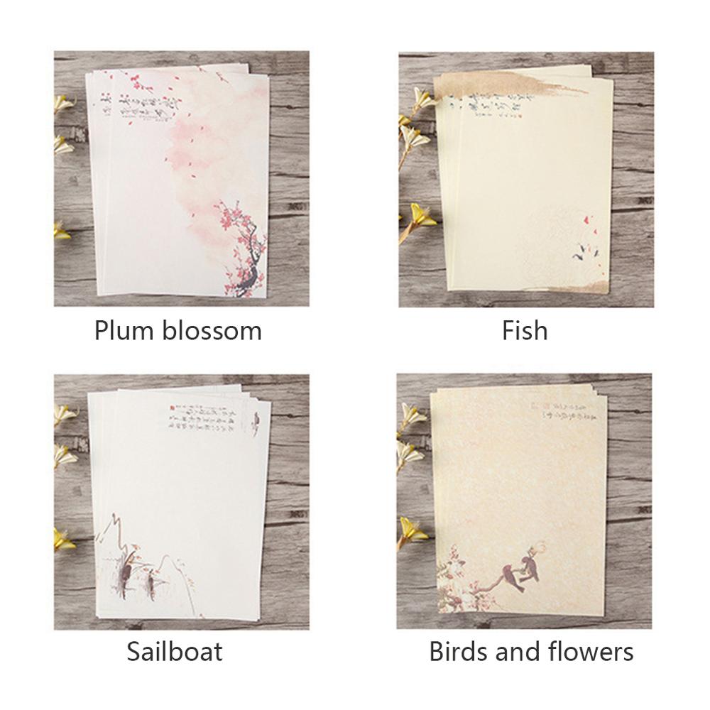 32pcs Home Vintage Writing Letter Paper Retro Writing Stationery School Supplies