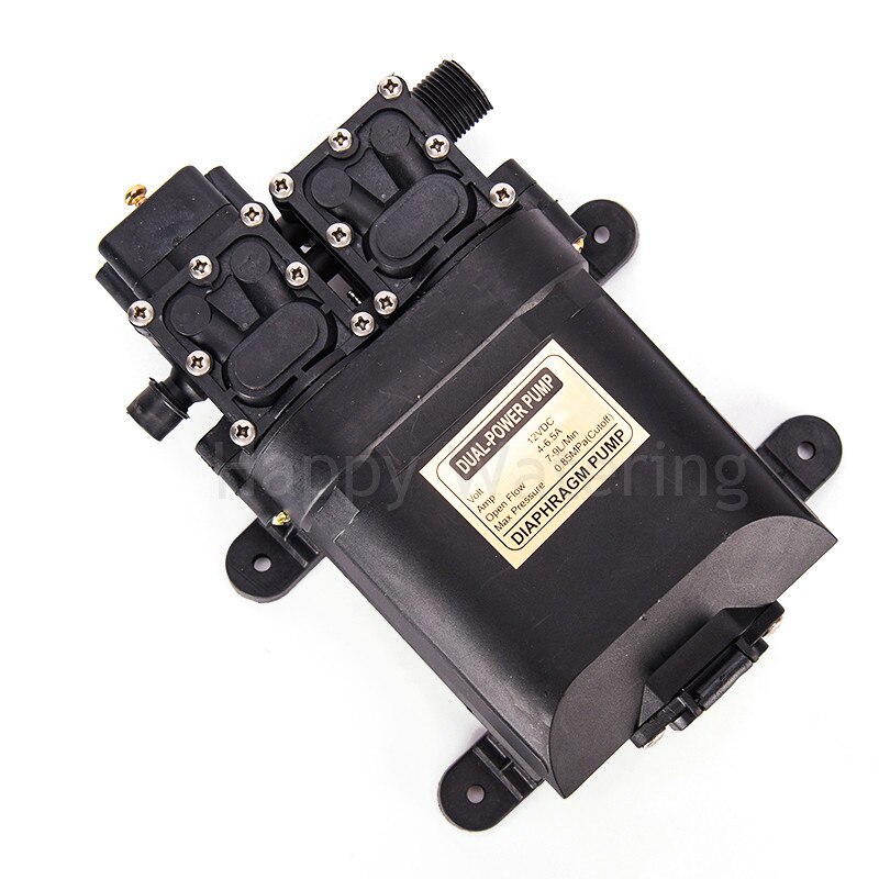 High Pressure 100W Diaphragm Water Pump 12V Double Head 0.85Mpa Electric Sprayer Pump 8L/MIN Flow