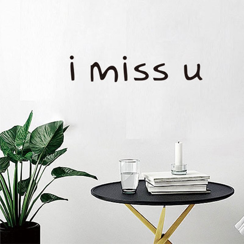 Nordic Ins I Miss You Letter Stickers Quote PVC Wall Decals Lettering Art Words Wall Stickers Home Decor Living Room Decoration