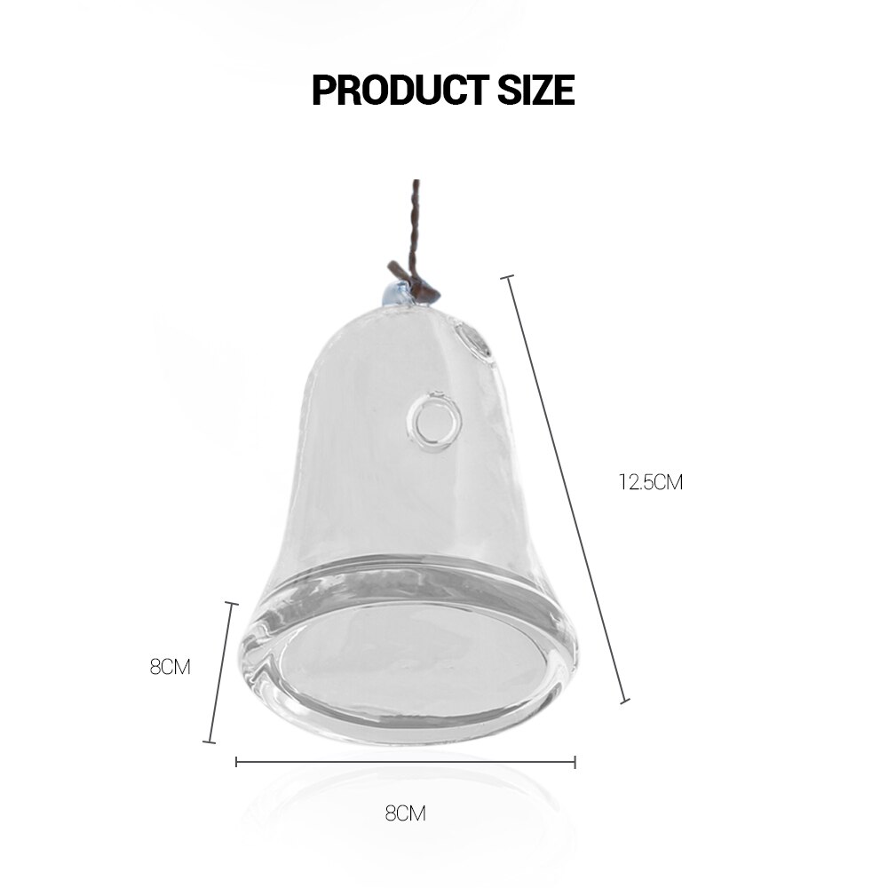 Bell Shaped Glass Wall Hanging Planters Hydroponic Vase Pendant Hanging Bottle Transparent Glass Vase Pots for Indoor Outdoor: Default Title