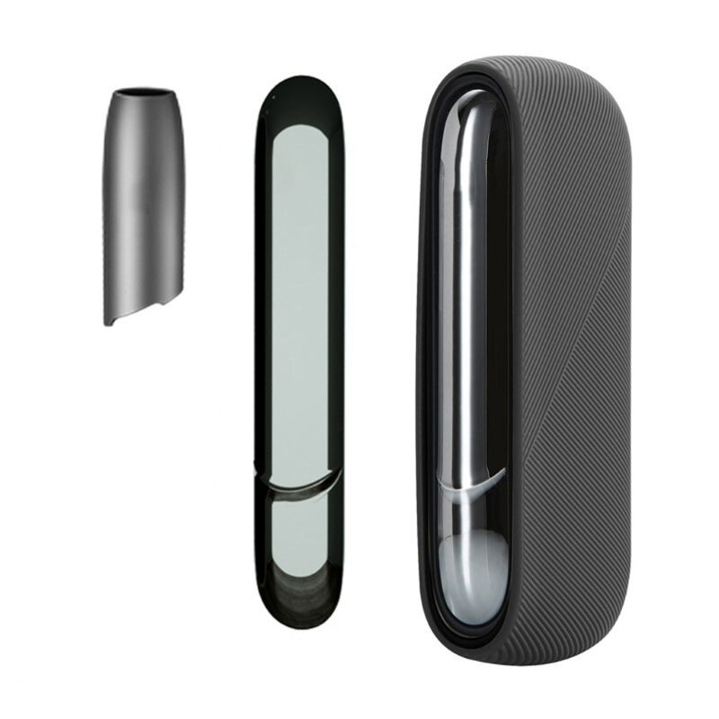 1Cap 1 custodia 1 lato 3 in 1 for-iqos 3.0 copertura laterale magnetica per PC per-iqos 3 Duo decorazione accessori sostituibili: Dark gray