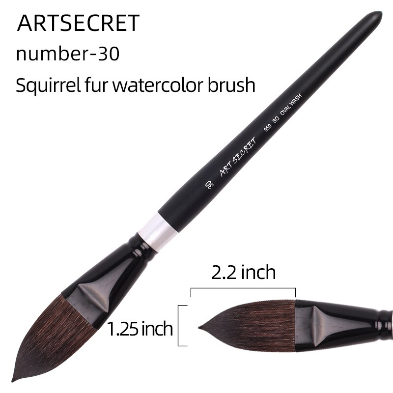 Pincel ovalado de para acuarela de ardilla, Gouache/mopa, pincel artístico para lengua de gato, suministros de arte para pintura: number-30