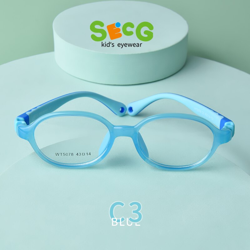 Secg, monturas de silicona para gafas para niños y niñas, estudiantes, monturas para miopía súper ligeras y cómodas con gases: Rosa
