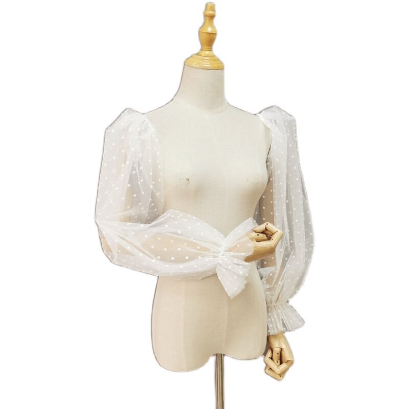 Detachable sleeve off shoulder tulle straps for wedding dress: Q05
