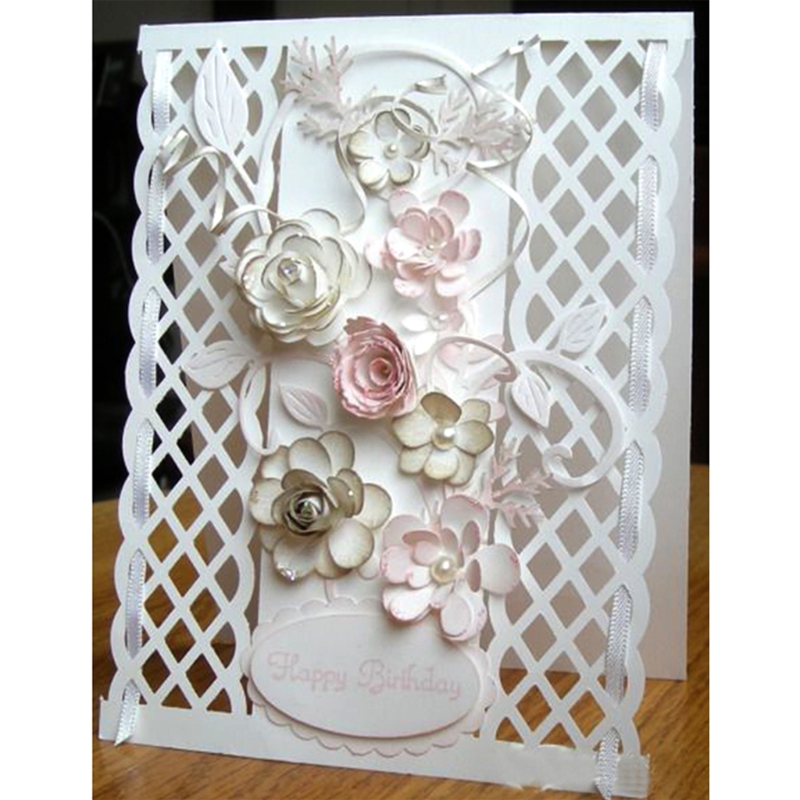 Exquisite Sector Grid Stencils Rectangle Cutting Dies Stencil Embossing Knife Mould Template Scrapbooking Decorations