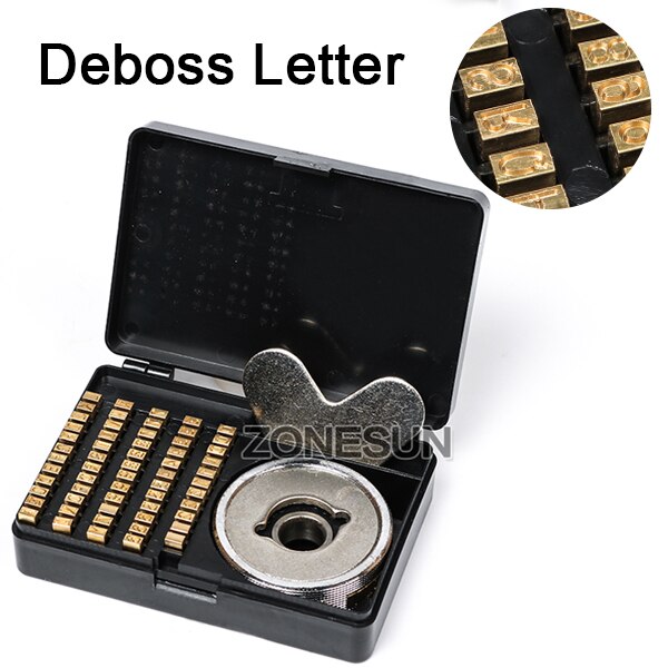 ZONESUN heat stamping alphabet set heat press machine FR900 FR770 alphabet set date coding machine letter numbers brass number: Deboss