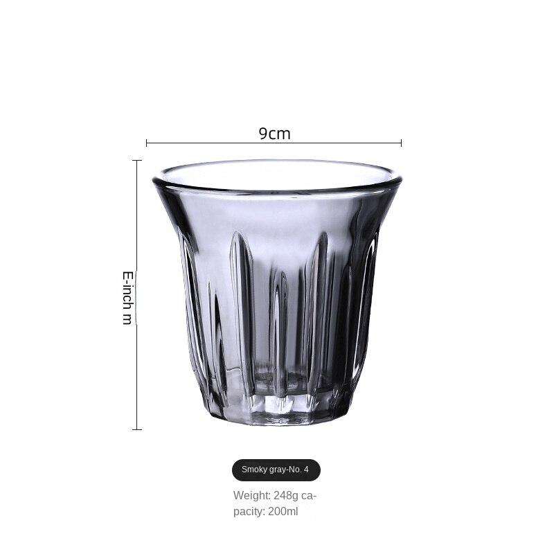 Taza blanca australiana de 100ml-200ml, taza de café Simple, Espresso blanco plano, clásica, Retro, rayas verticales: 200ml-soot