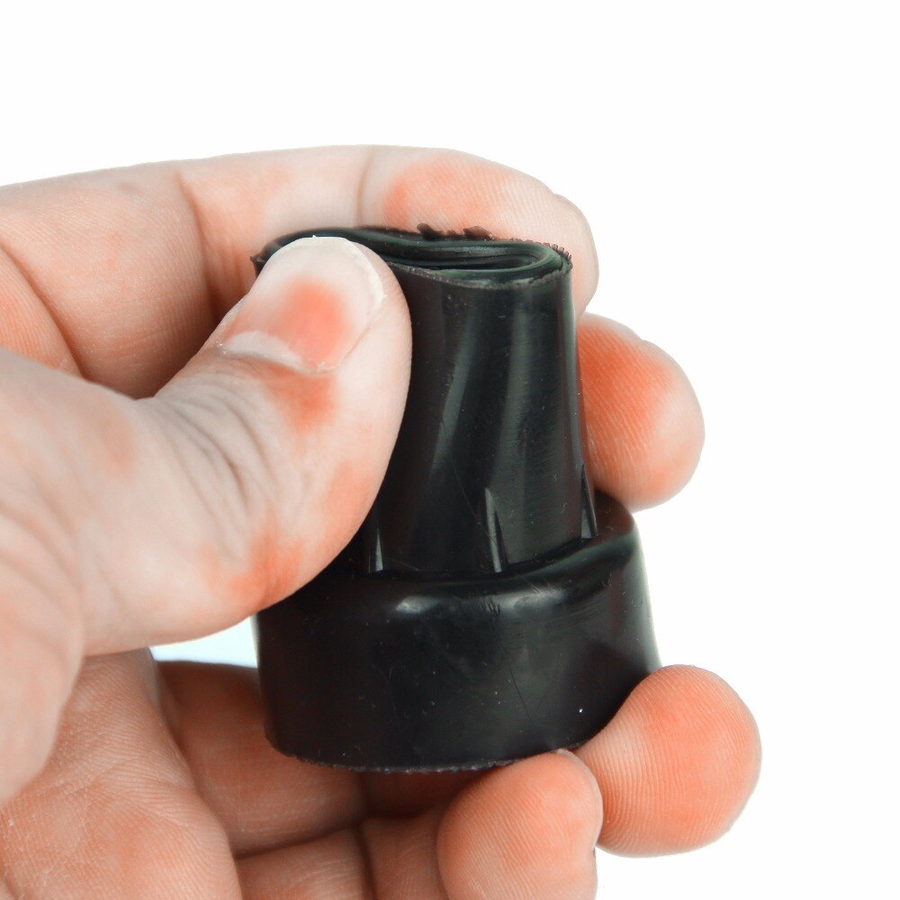 1 pièces bas 19mm gomme souple tampons en caoutchouc marche randonnée bâtons fin couverture conseils canne béquille coussinet en caoutchouc robuste virole en métal
